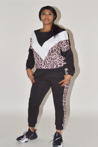 Run With Me Leopard Jogger Set