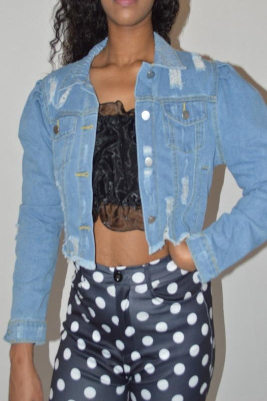 Lightly Puffed Denim Jacket