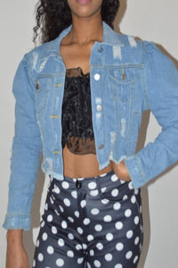 Lightly Puffed Denim Jacket